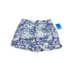 Columbia Women's Blue and Purple Patterned Athletic Shorts - NWT